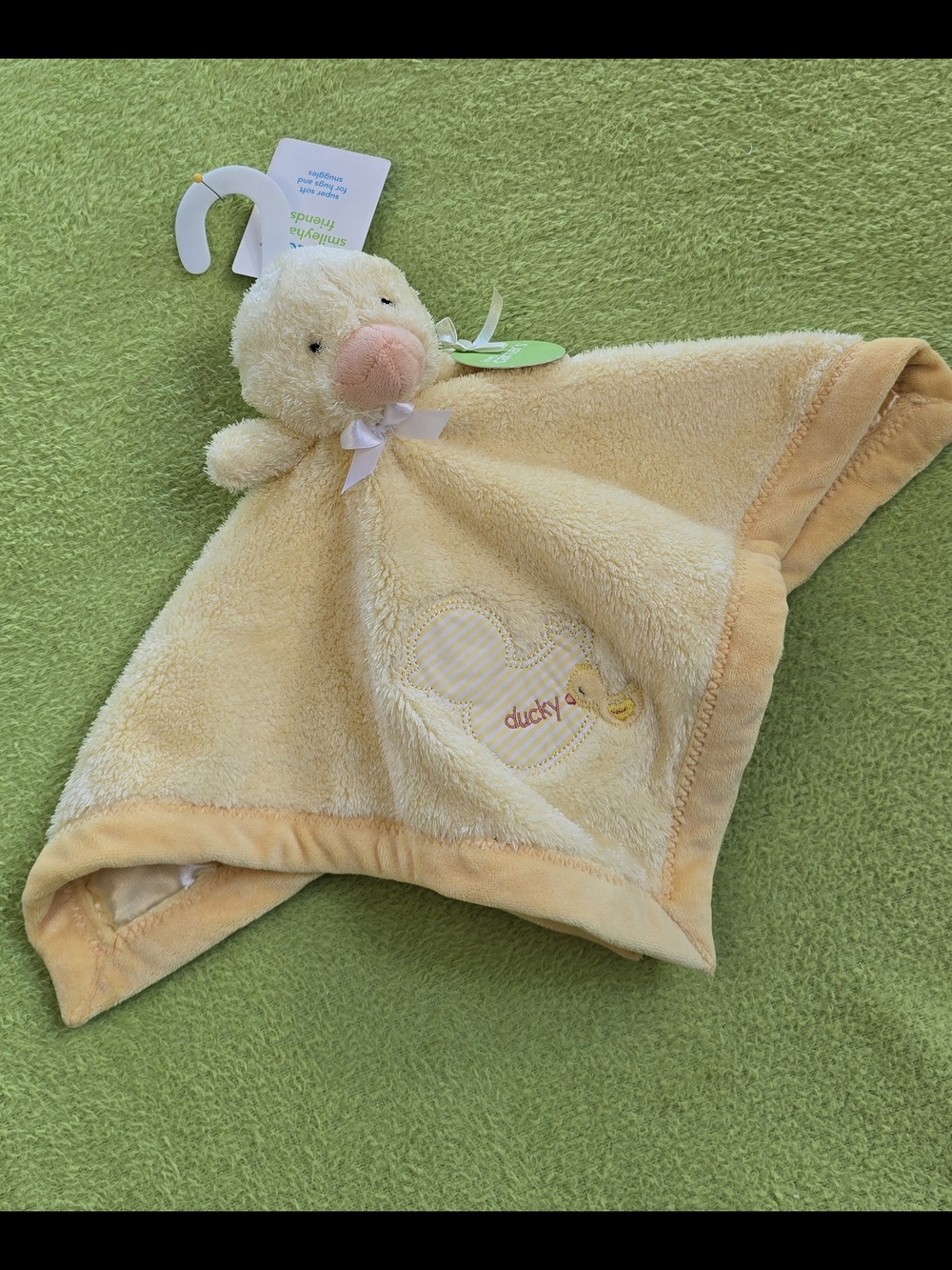 NWT   MINT VINTAGE Yellow Duck - Ducky Lovey Security Blanket Baby Unisex (Q1)